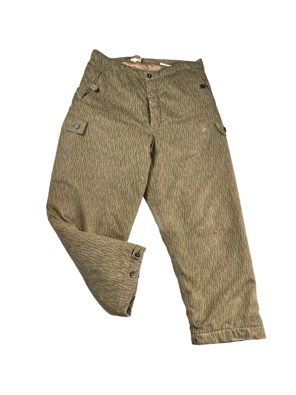 East German Military Vintage Rain Drop Camo Cargo Pants Quilted Men’s sz 36x26